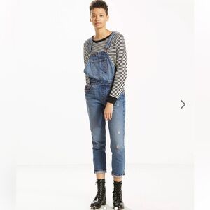 Levi's Women's Distressed Cotton Denim Overalls 361330000 - Medium